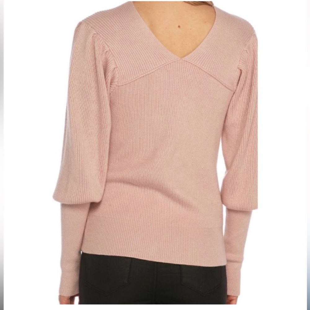 Free People Gingersnap Tunic Sweater Knit Long Sleeve V-Neck Dusty Pink Rose - Picture 3 of 9